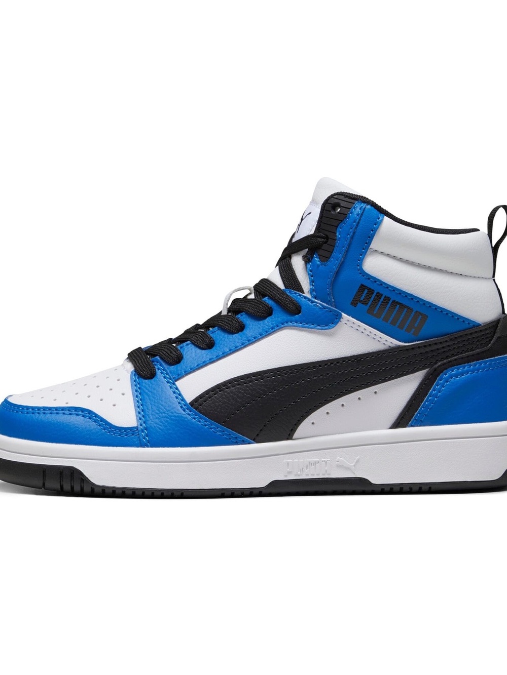 PUMA Rebound V6 Mid High Top Youth Boys Blue, White Sneakers Casual Shoes 39383